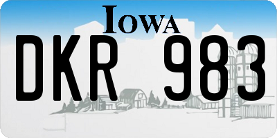 IA license plate DKR983