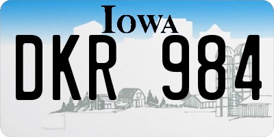 IA license plate DKR984