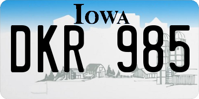 IA license plate DKR985