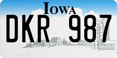 IA license plate DKR987