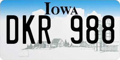 IA license plate DKR988