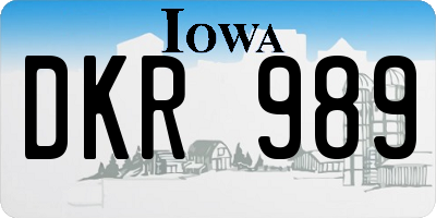IA license plate DKR989