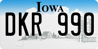 IA license plate DKR990