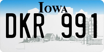 IA license plate DKR991