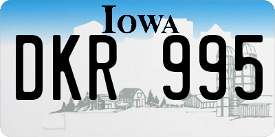 IA license plate DKR995