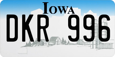 IA license plate DKR996