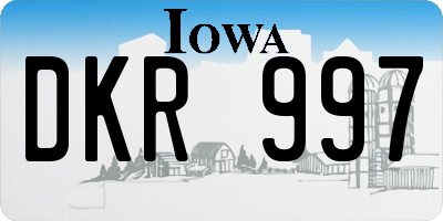 IA license plate DKR997
