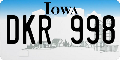 IA license plate DKR998