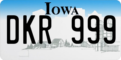 IA license plate DKR999