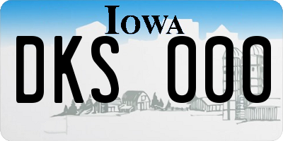 IA license plate DKS000
