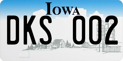 IA license plate DKS002