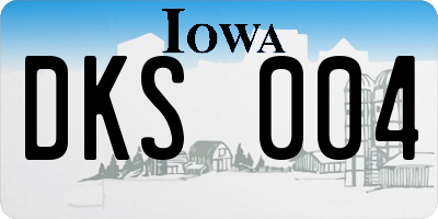 IA license plate DKS004