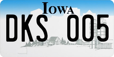 IA license plate DKS005