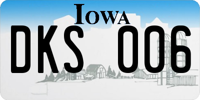 IA license plate DKS006