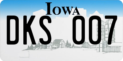 IA license plate DKS007