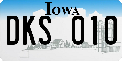 IA license plate DKS010