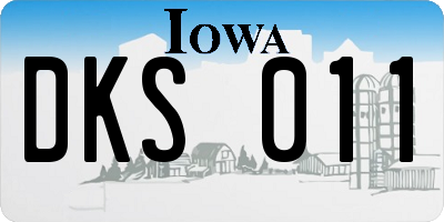 IA license plate DKS011