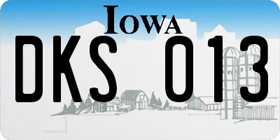 IA license plate DKS013