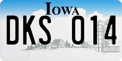 IA license plate DKS014