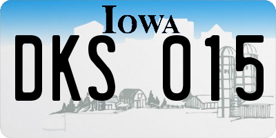 IA license plate DKS015