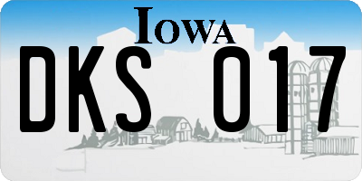 IA license plate DKS017