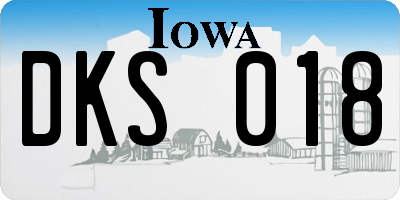 IA license plate DKS018