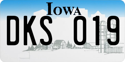 IA license plate DKS019