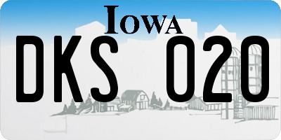 IA license plate DKS020