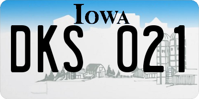 IA license plate DKS021