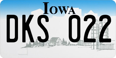 IA license plate DKS022