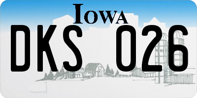 IA license plate DKS026