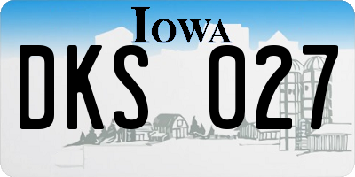 IA license plate DKS027