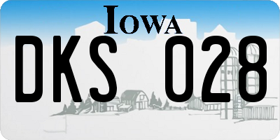 IA license plate DKS028