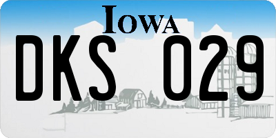 IA license plate DKS029