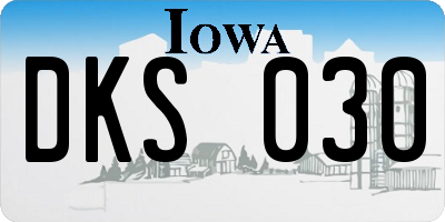IA license plate DKS030
