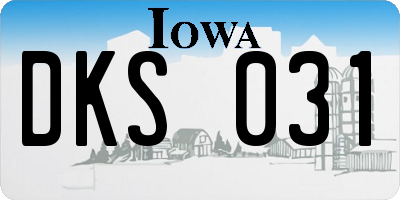 IA license plate DKS031
