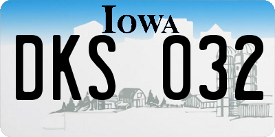 IA license plate DKS032
