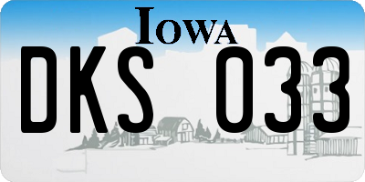 IA license plate DKS033