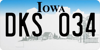 IA license plate DKS034