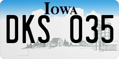 IA license plate DKS035