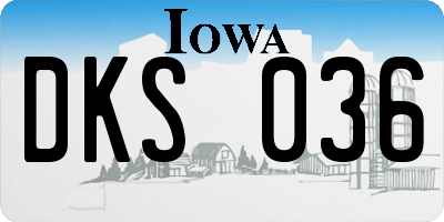 IA license plate DKS036