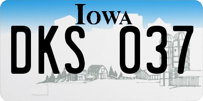 IA license plate DKS037
