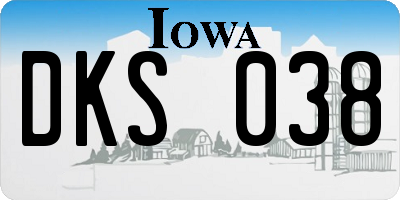 IA license plate DKS038