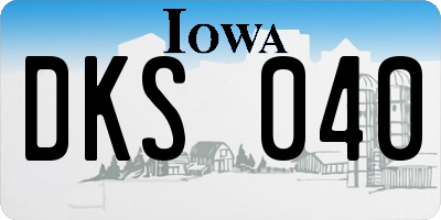 IA license plate DKS040