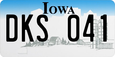 IA license plate DKS041