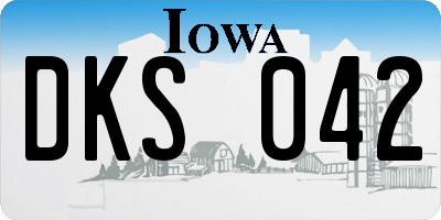 IA license plate DKS042