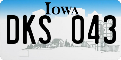 IA license plate DKS043