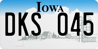 IA license plate DKS045