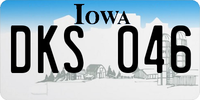 IA license plate DKS046