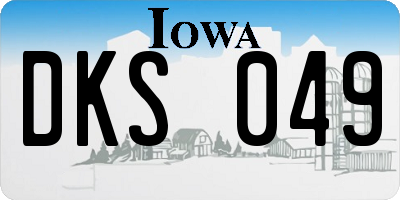 IA license plate DKS049
